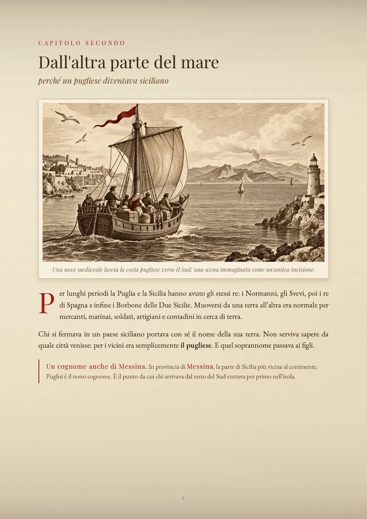 Una pagina del PDF sul cognome Puglisi