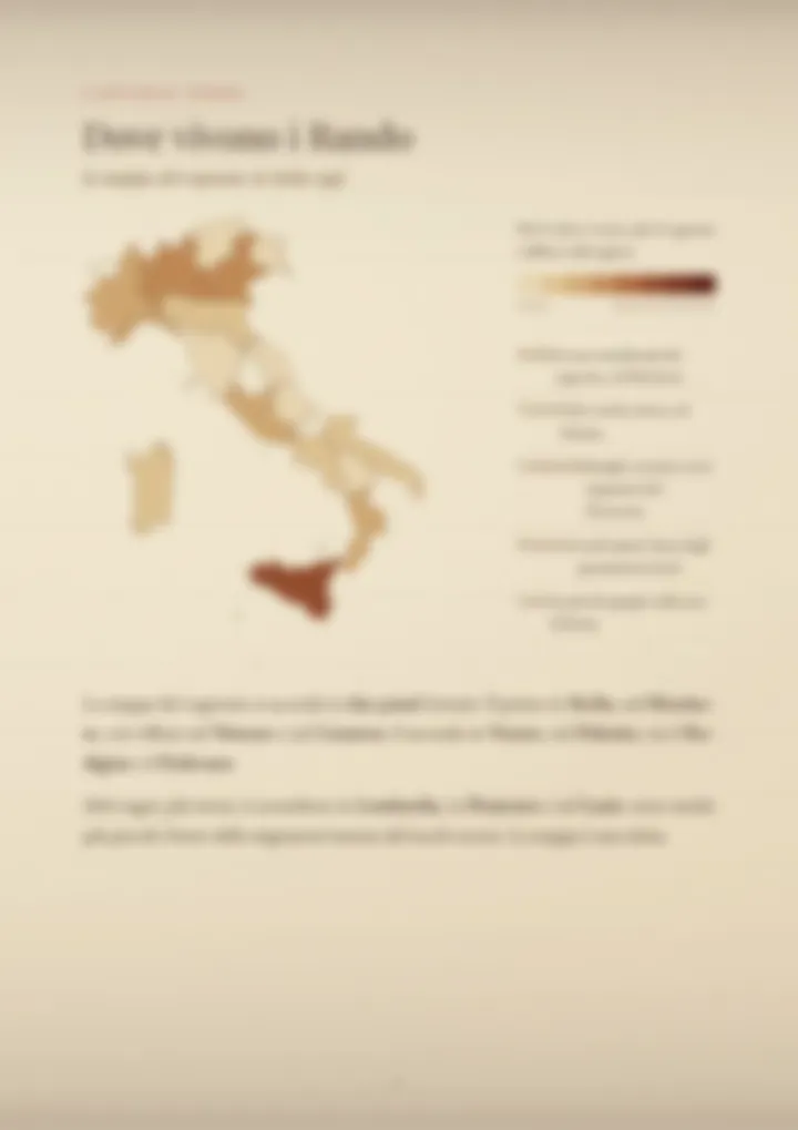 Una pagina del PDF sul cognome Rando, sfocata