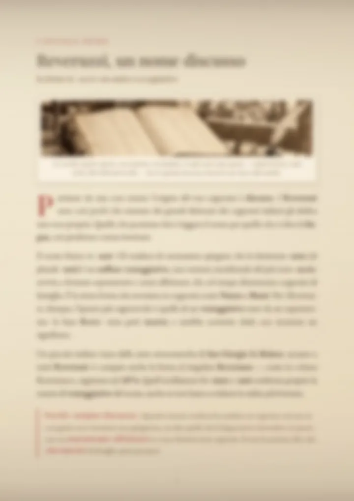 Una pagina del PDF sul cognome Reveruzzi, sfocata