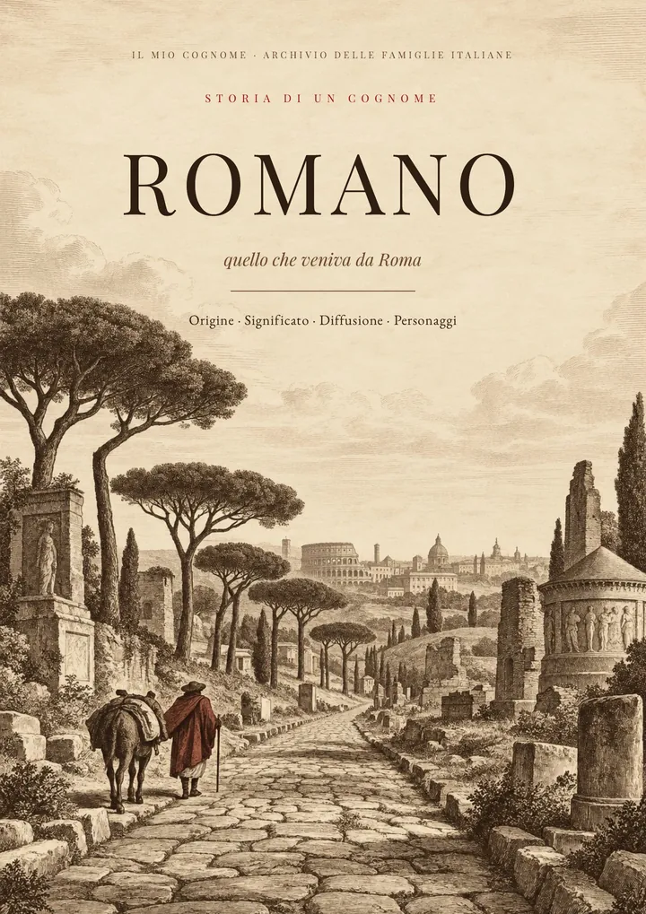 Copertina del PDF sul cognome Romano