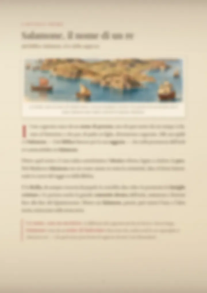 Una pagina del PDF sul cognome Salamone, sfocata