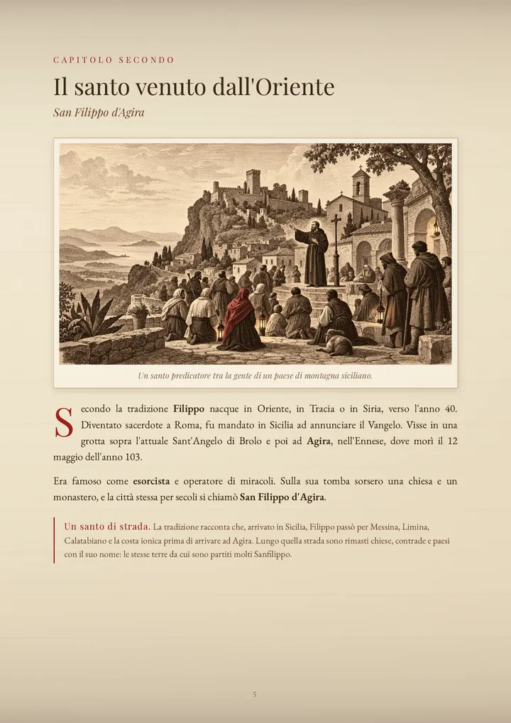 Una pagina del PDF sul cognome Sanfilippo