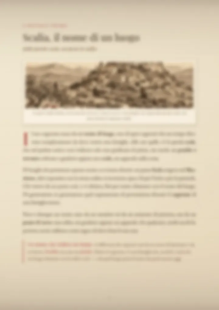 Una pagina del PDF sul cognome Scalia, sfocata