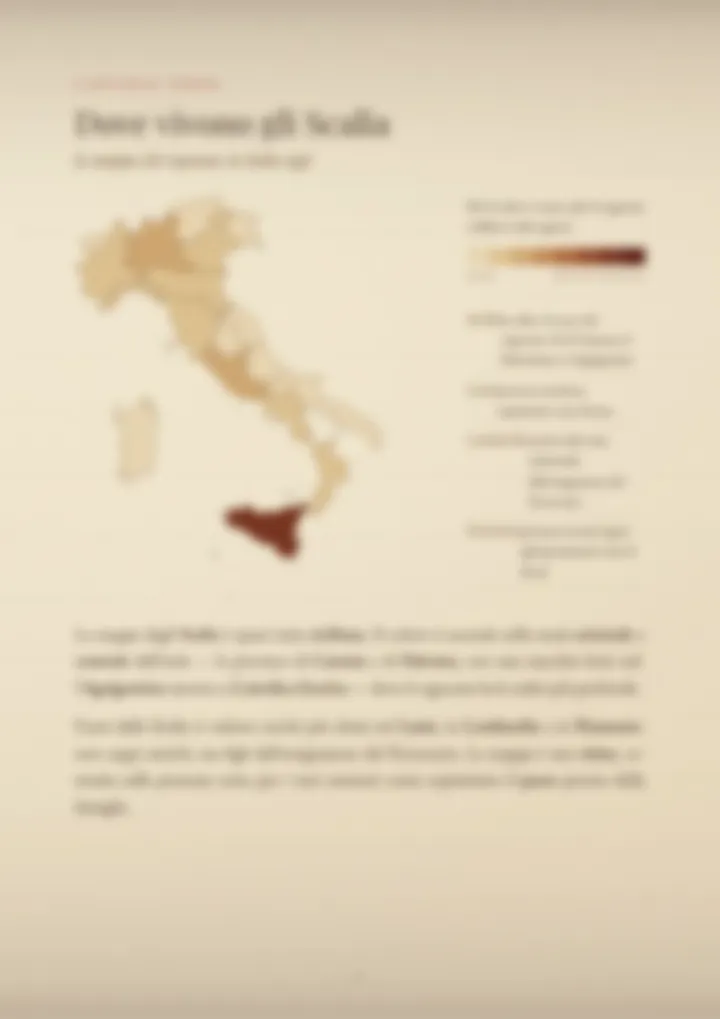 Una pagina del PDF sul cognome Scalia, sfocata