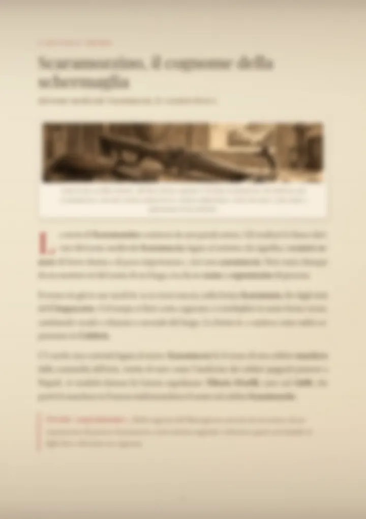 Una pagina del PDF sul cognome Scaramozzino, sfocata