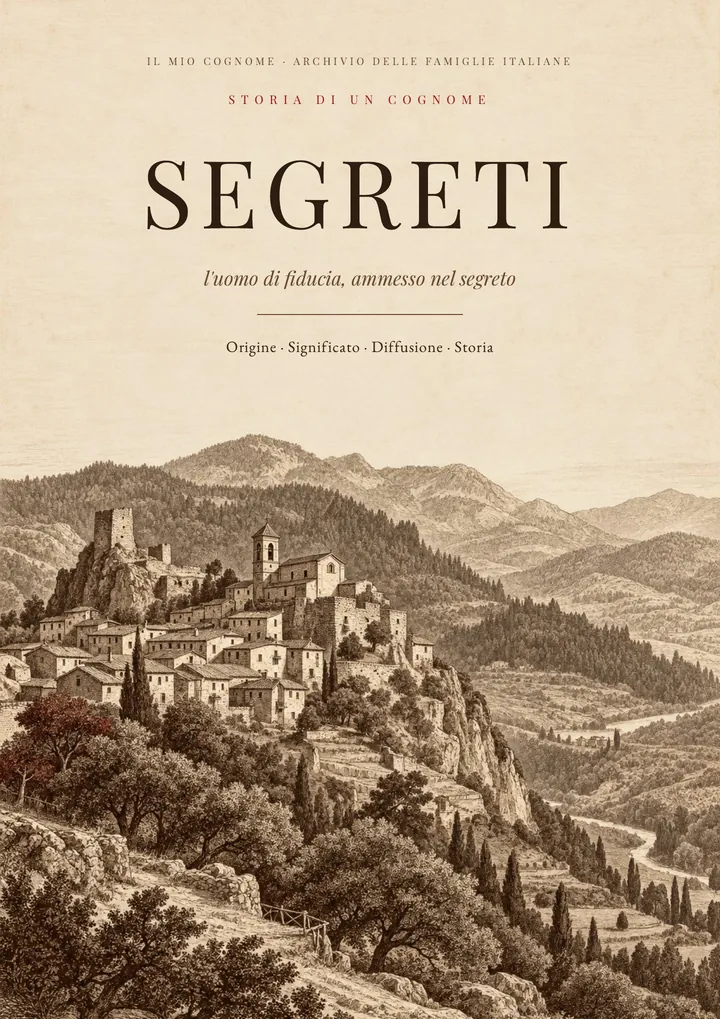 Copertina del PDF sul cognome Segreti