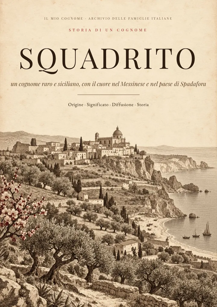 Copertina del PDF sul cognome Squadrito