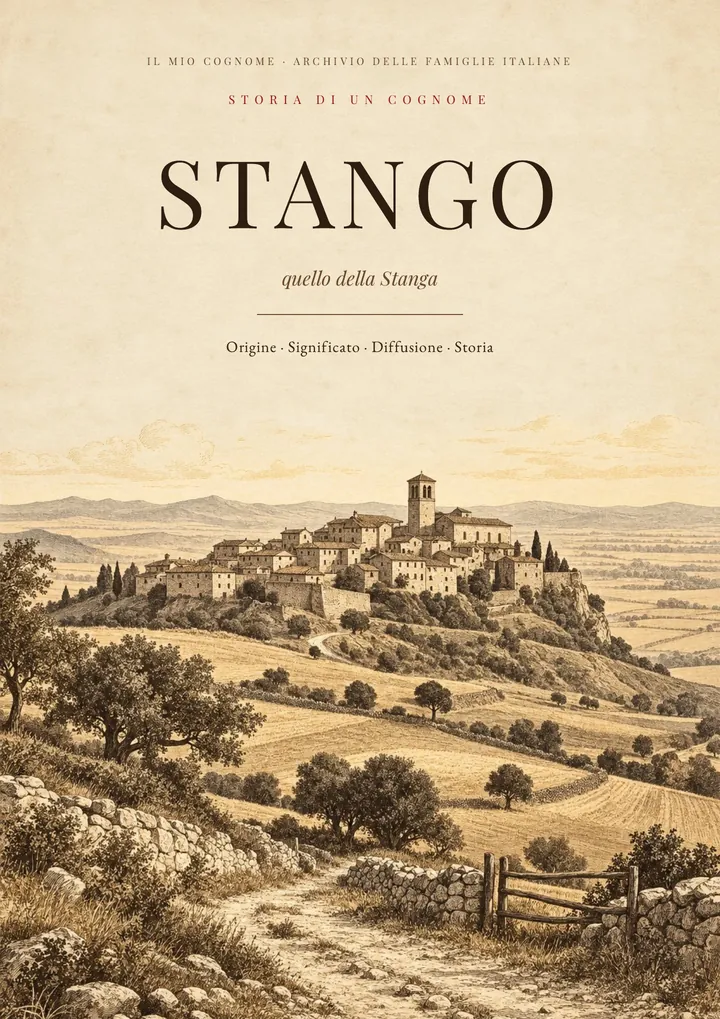 Copertina del PDF sul cognome Stango