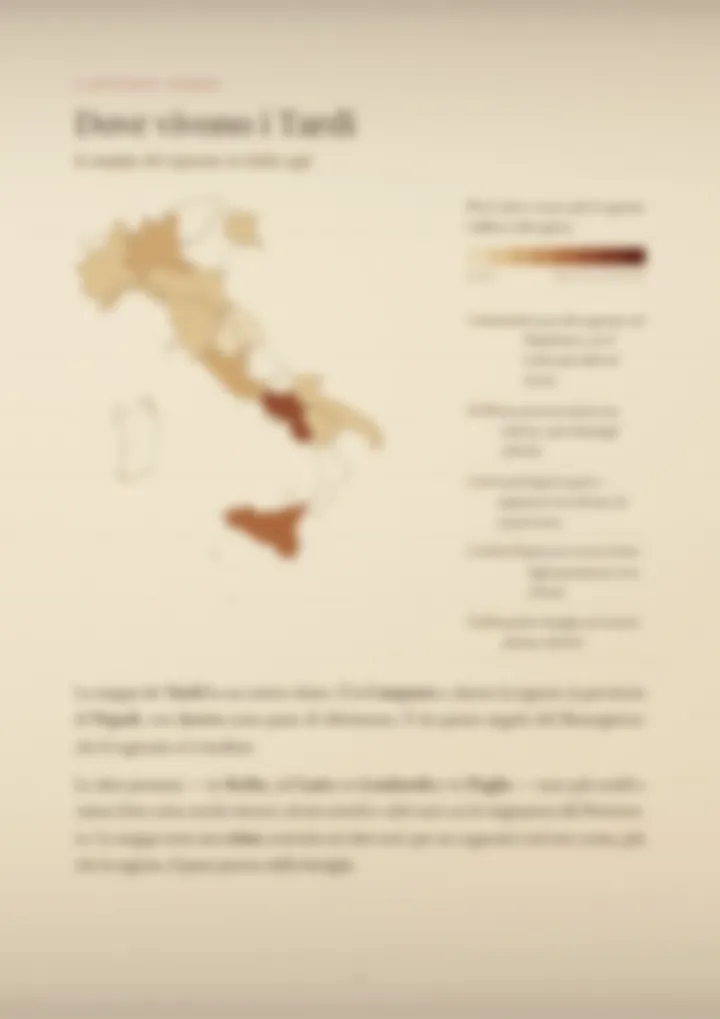 Una pagina del PDF sul cognome Tardi, sfocata