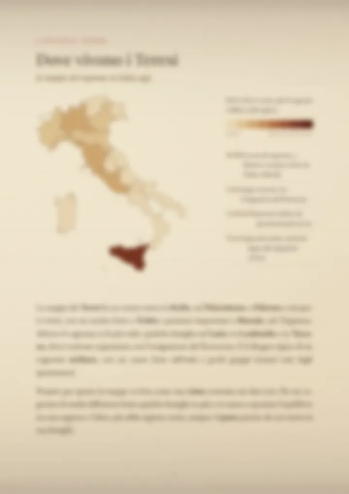 Una pagina del PDF sul cognome Teresi, sfocata