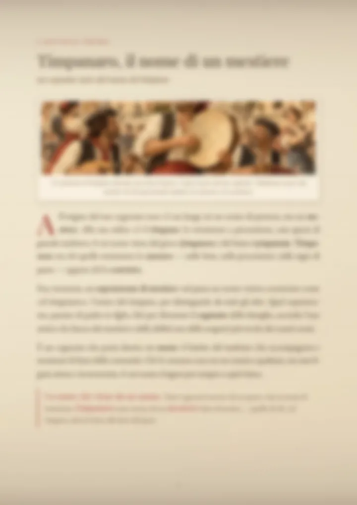 Una pagina del PDF sul cognome Timpanaro, sfocata