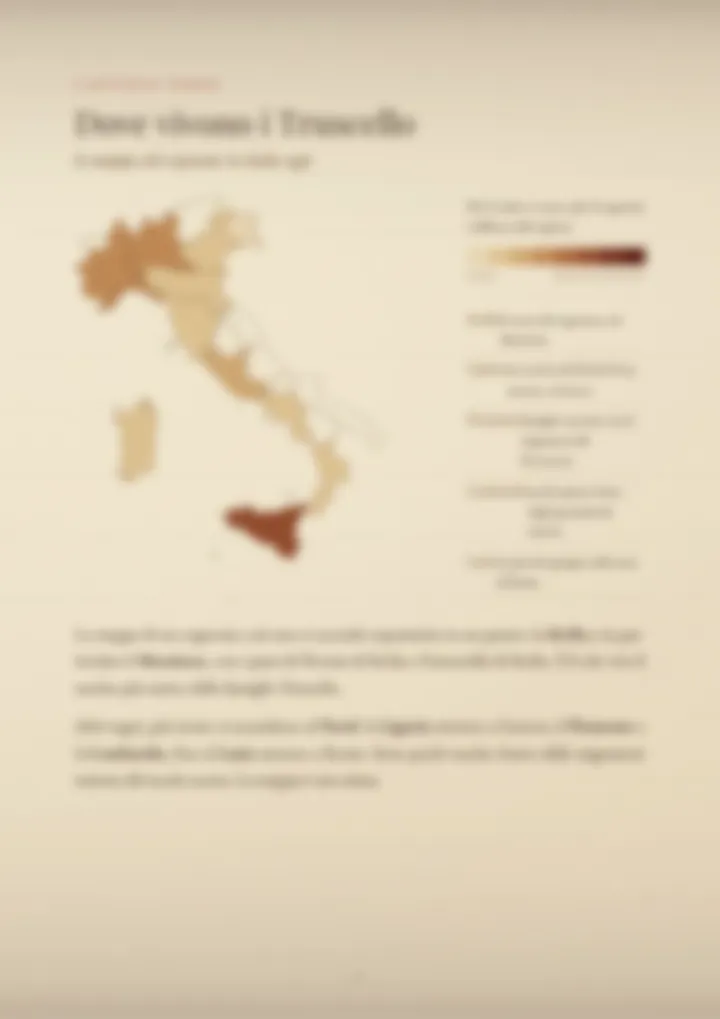 Una pagina del PDF sul cognome Truscello, sfocata