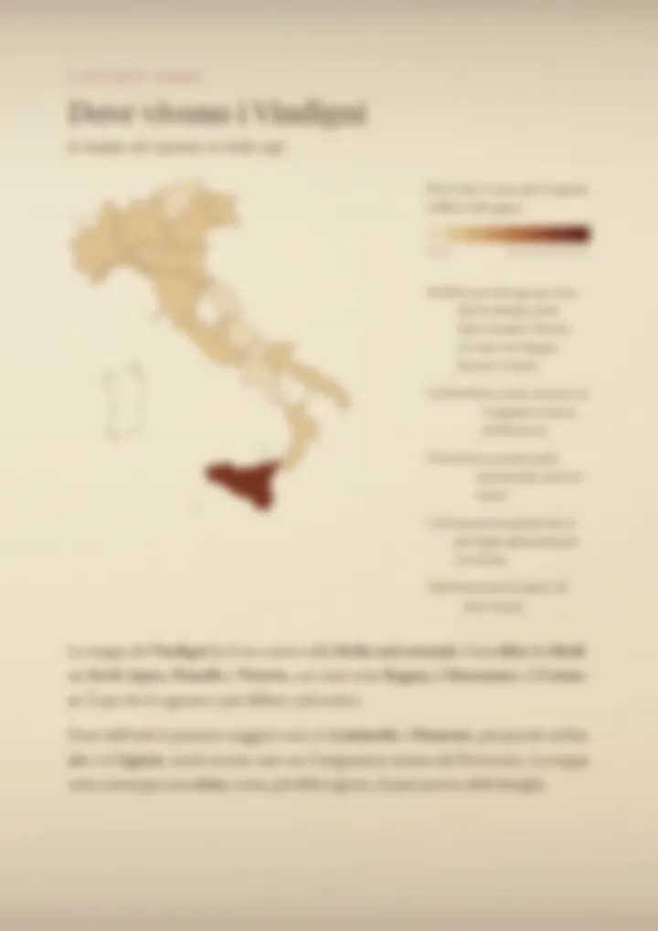 Una pagina del PDF sul cognome Vindigni, sfocata