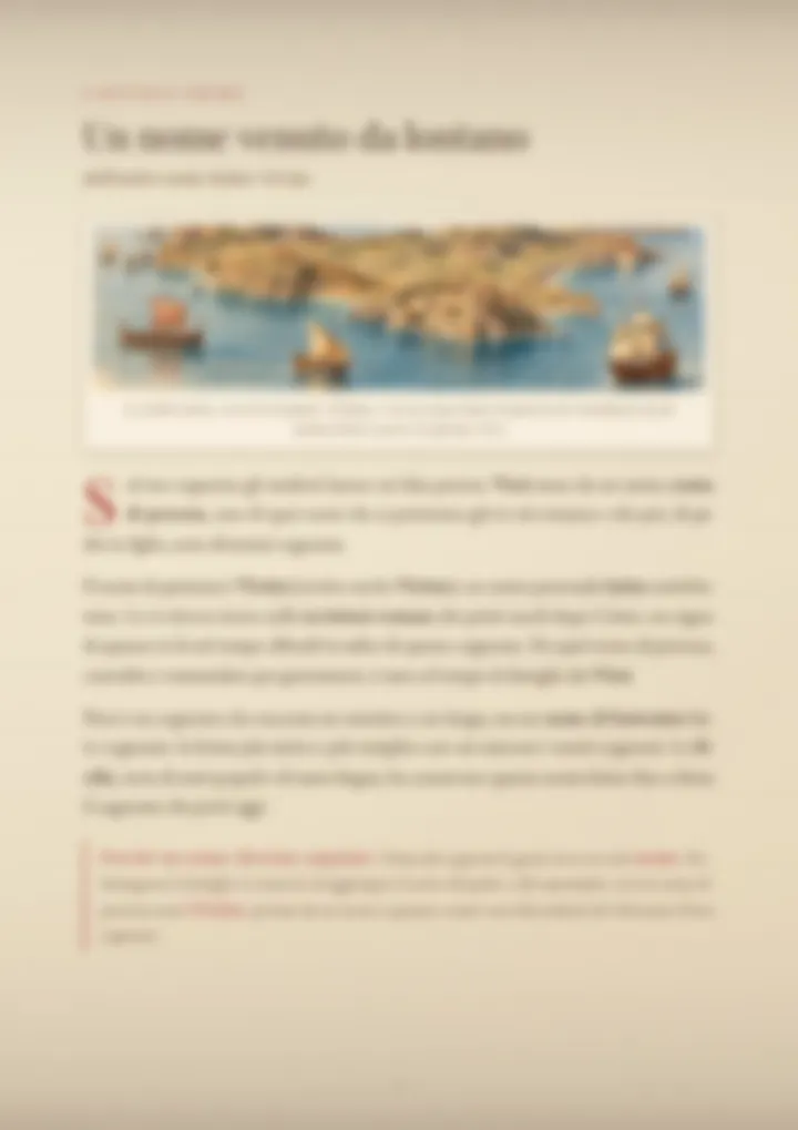 Una pagina del PDF sul cognome Virzì, sfocata