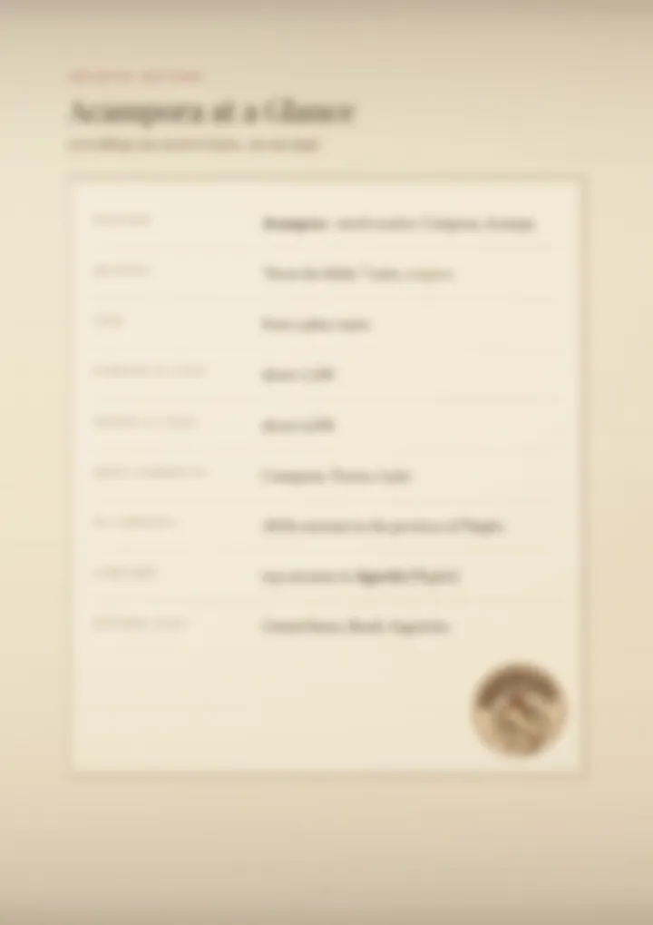 A blurred page from the PDF on the Acampora surname