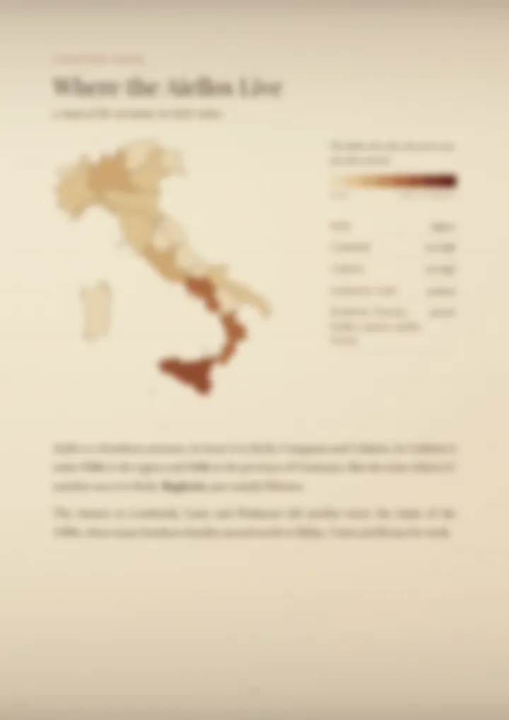 A blurred page from the PDF on the Aiello surname