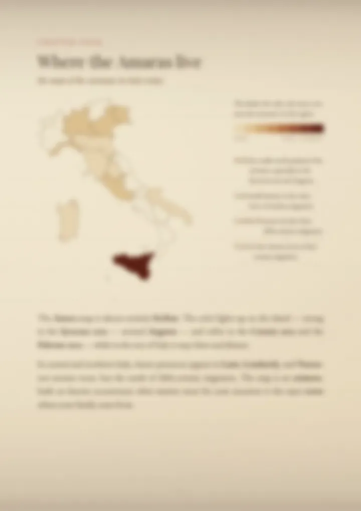 A blurred page from the PDF on the Amara surname