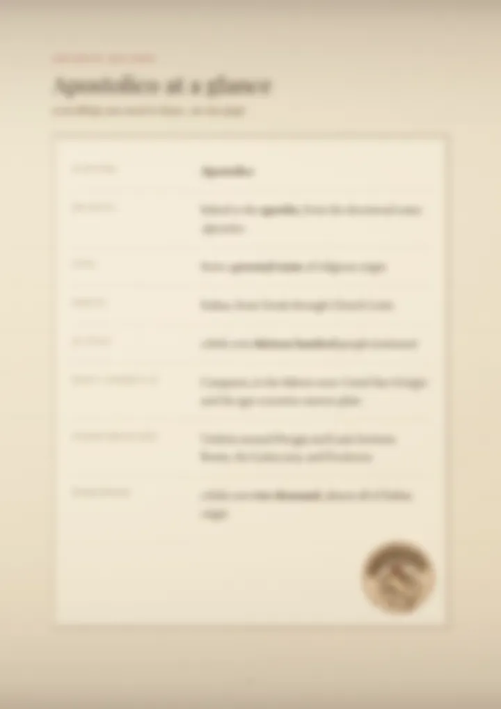 A blurred page from the PDF on the Apostolico surname