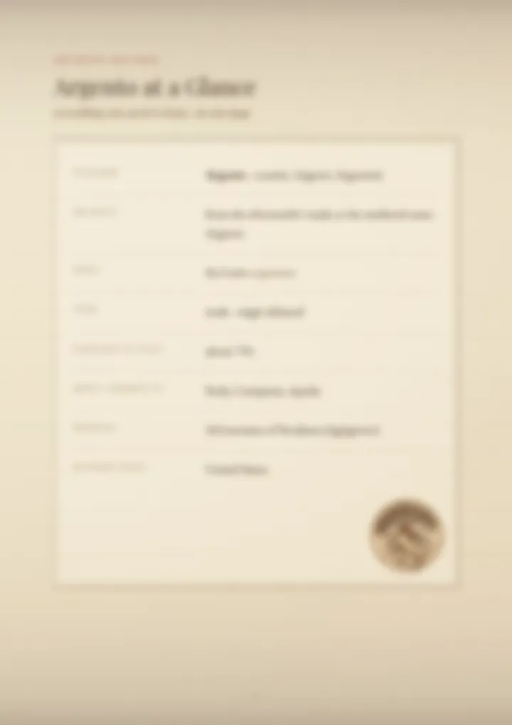A blurred page from the PDF on the Argento surname