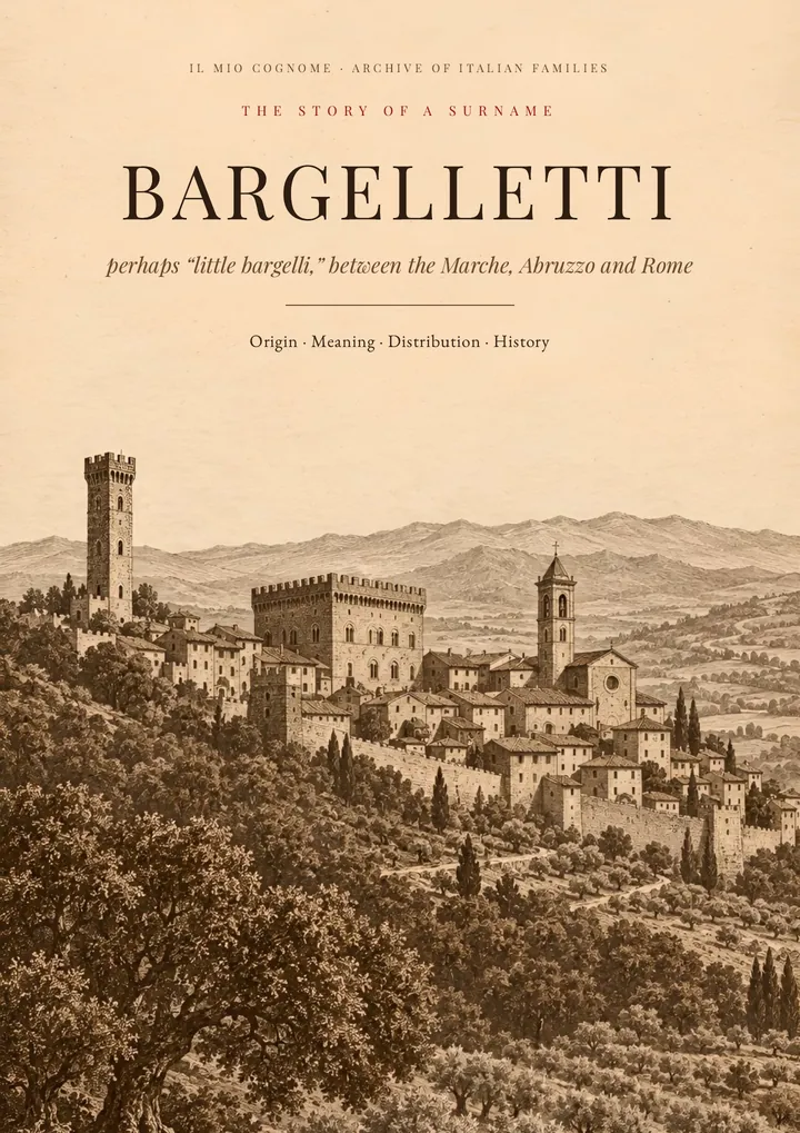 Cover of the PDF on the Bargelletti surname