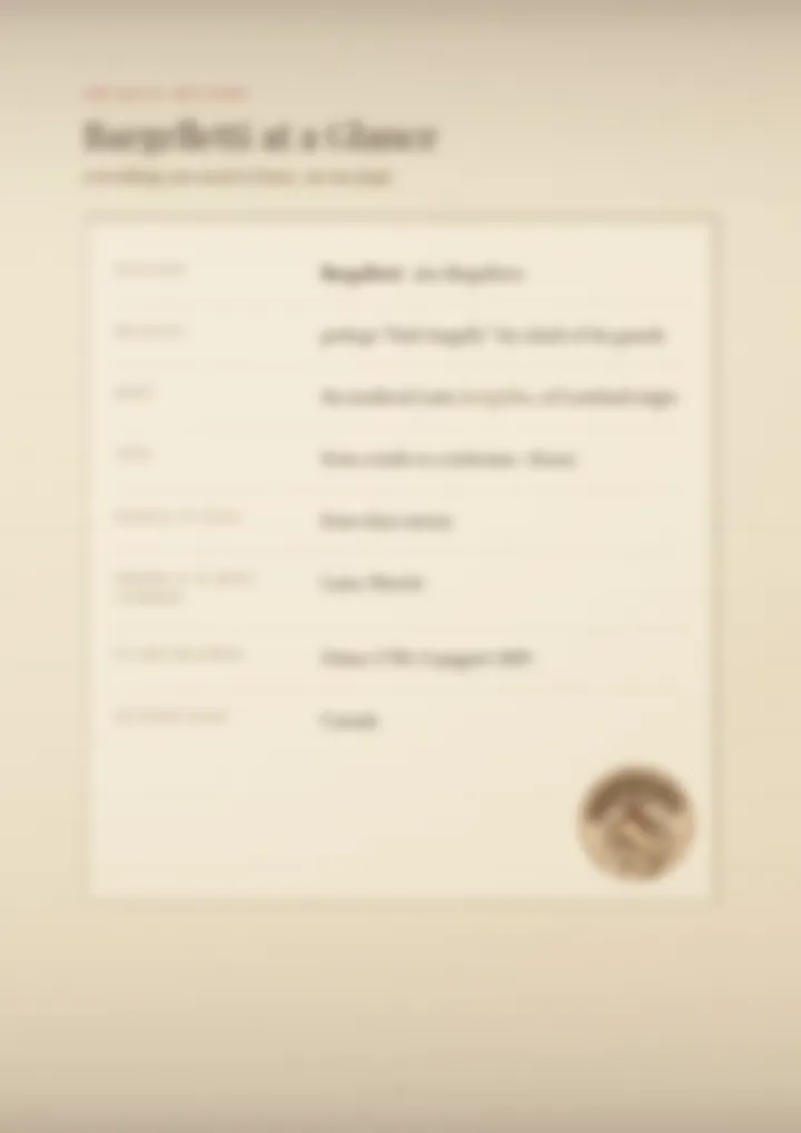 A blurred page from the PDF on the Bargelletti surname