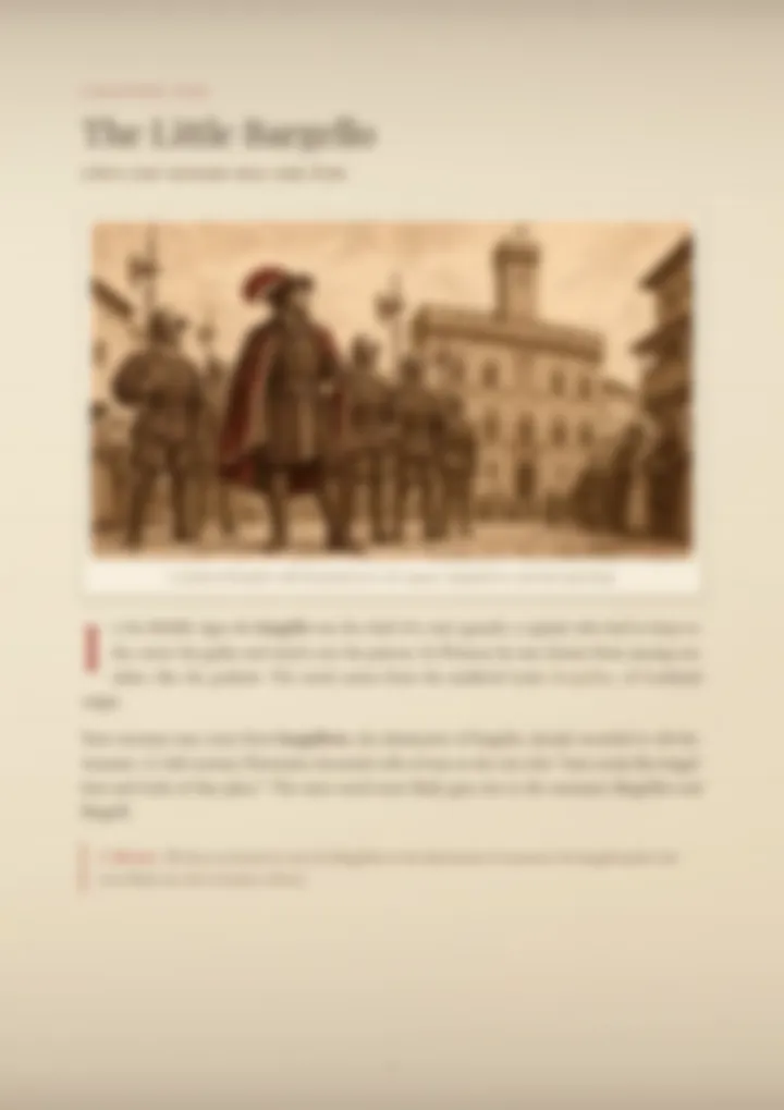 A blurred page from the PDF on the Bargelletti surname