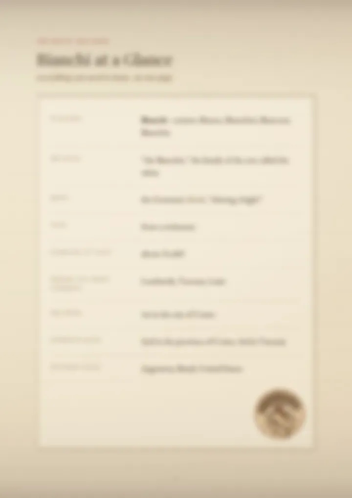 A blurred page from the PDF on the Bianchi surname