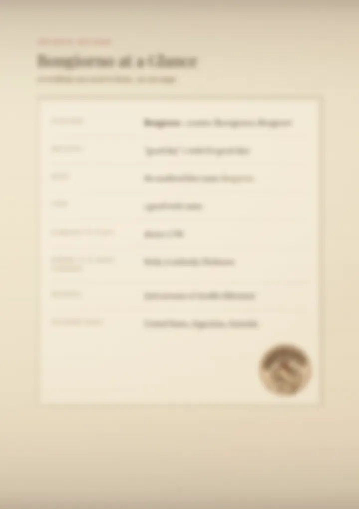 A blurred page from the PDF on the Bongiorno surname