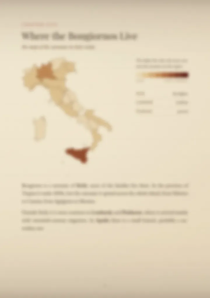 A blurred page from the PDF on the Bongiorno surname