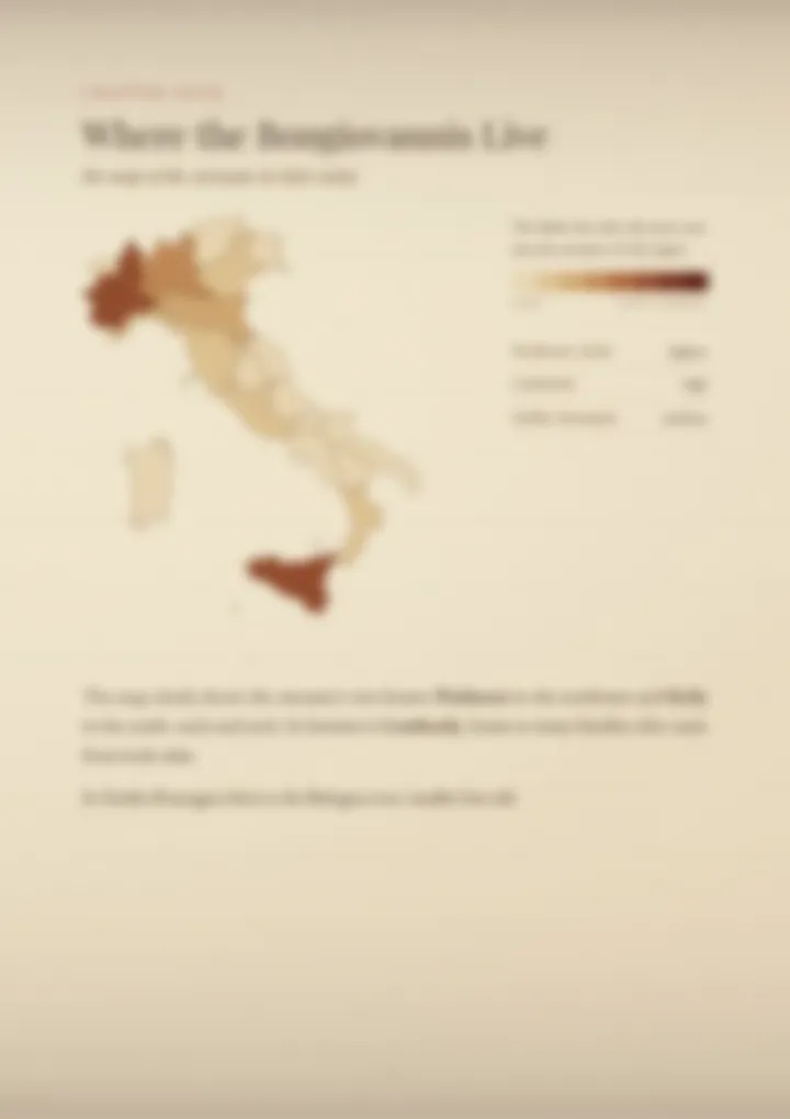 A blurred page from the PDF on the Bongiovanni surname