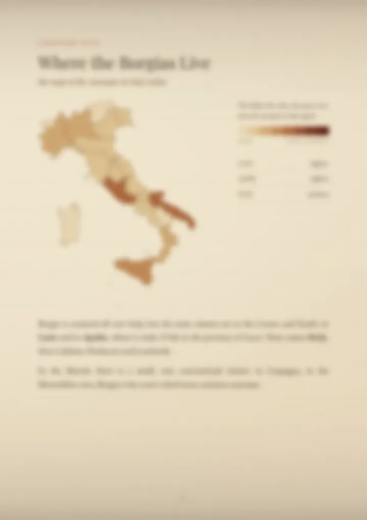 A blurred page from the PDF on the Borgia surname