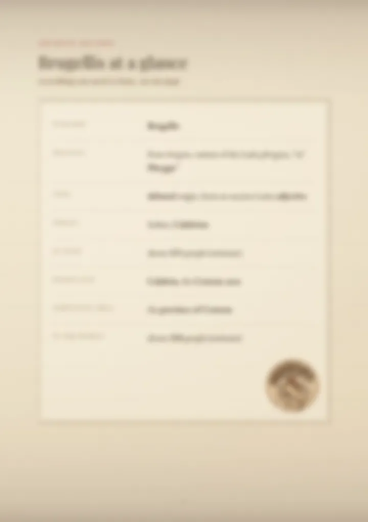 A blurred page from the PDF on the Brugellis surname