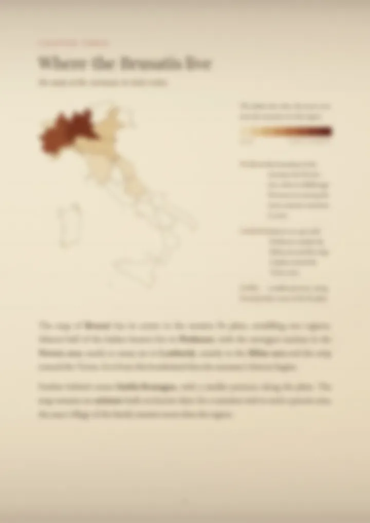 A blurred page from the PDF on the Brusati surname