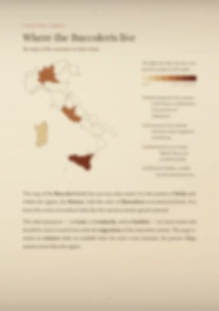 A blurred page from the PDF on the Buccoleri surname