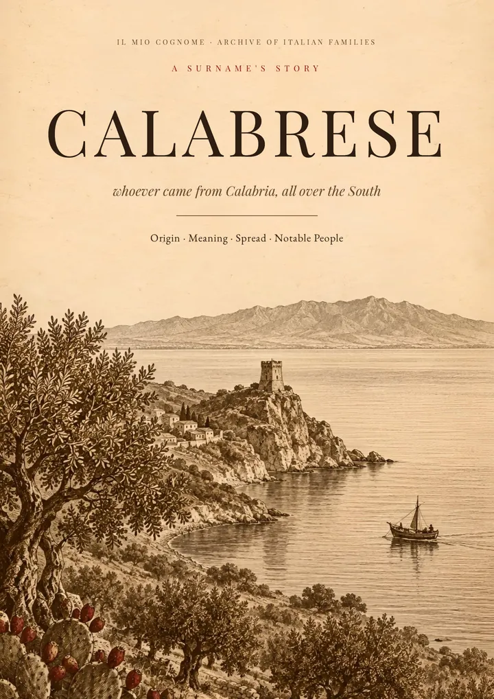 Cover of the PDF on the Calabrese surname