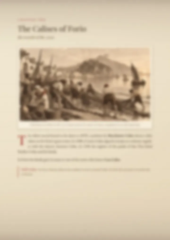 A blurred page from the PDF on the Calise surname