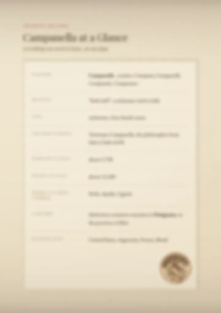 A blurred page from the PDF on the Campanella surname
