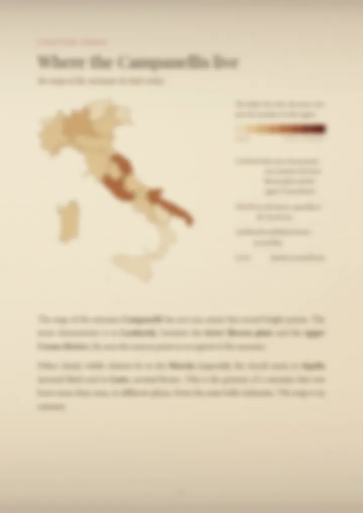 A blurred page from the PDF on the Campanelli surname