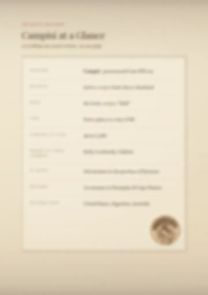 A blurred page from the PDF on the Campisi surname
