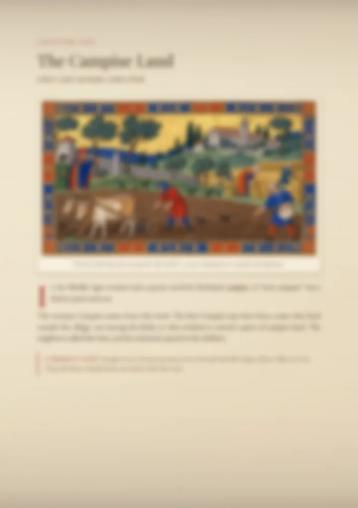 A blurred page from the PDF on the Campisi surname