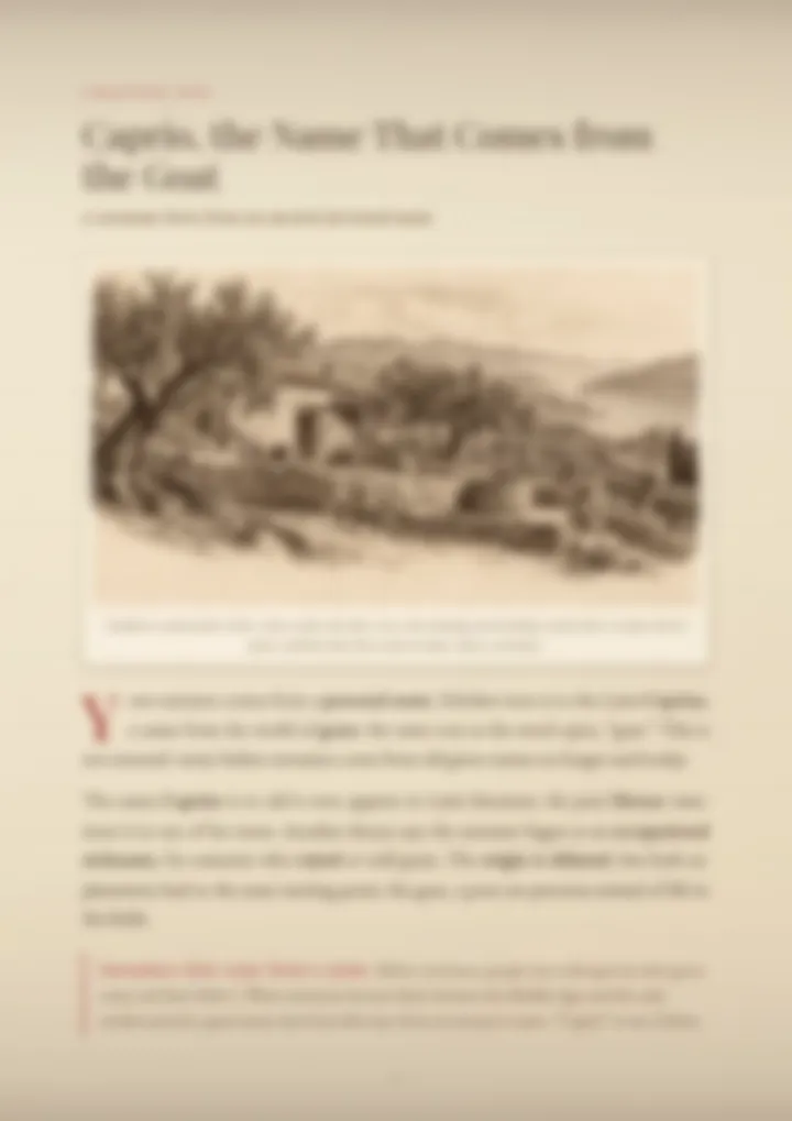 A blurred page from the PDF on the Caprio surname