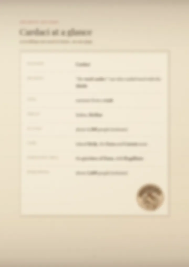 A blurred page from the PDF on the Cardaci surname