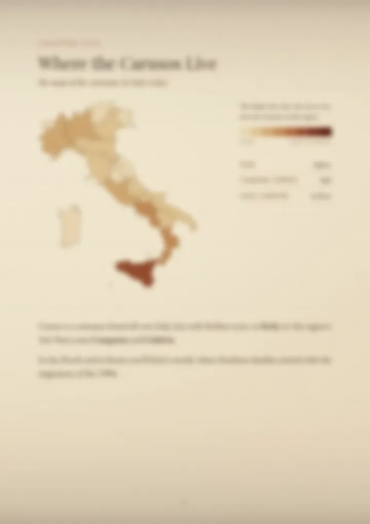A blurred page from the PDF on the Caruso surname