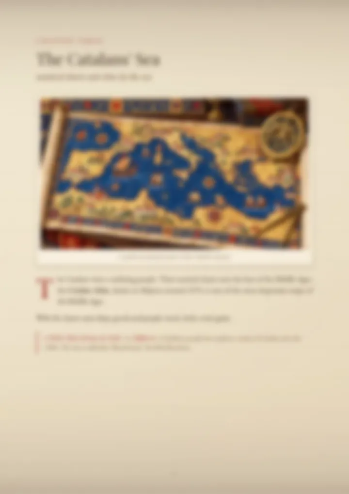A blurred page from the PDF on the Catalano surname