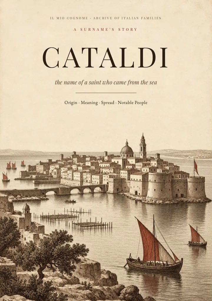Cover of the PDF on the Cataldi surname