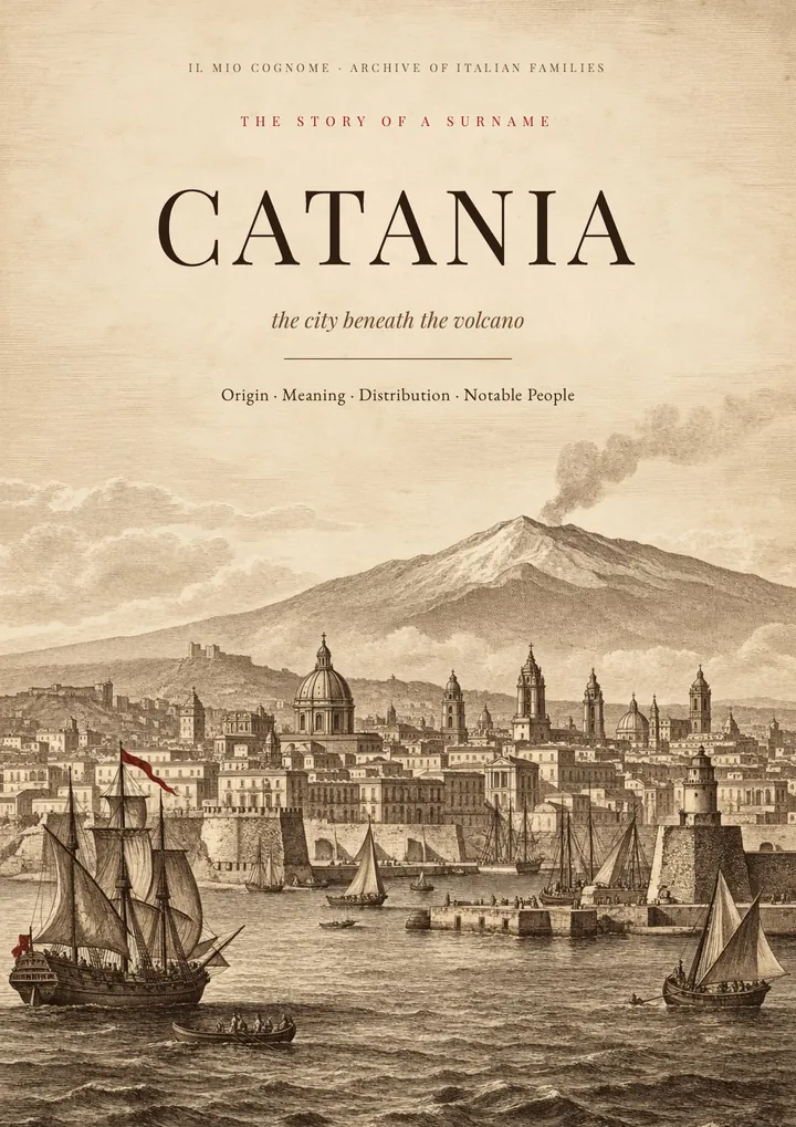 Cover of the PDF on the Catania surname