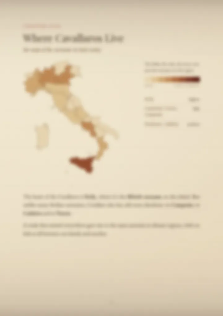 A blurred page from the PDF on the Cavallaro surname
