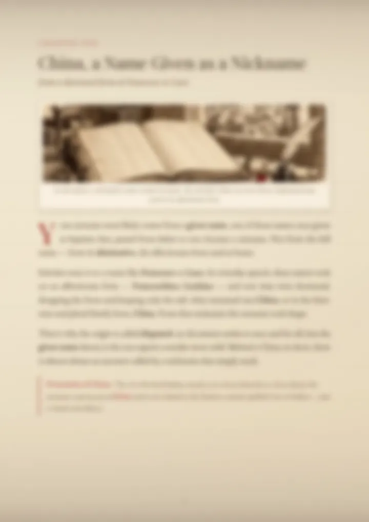 A blurred page from the PDF on the China surname