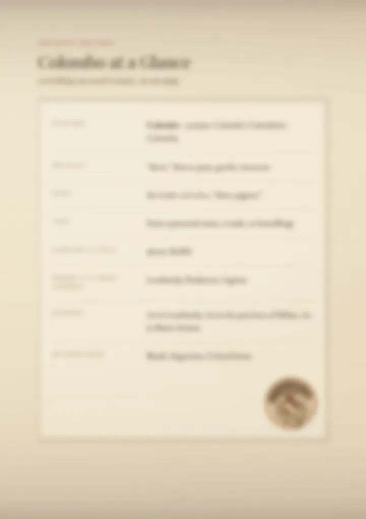 A blurred page from the PDF on the Colombo surname