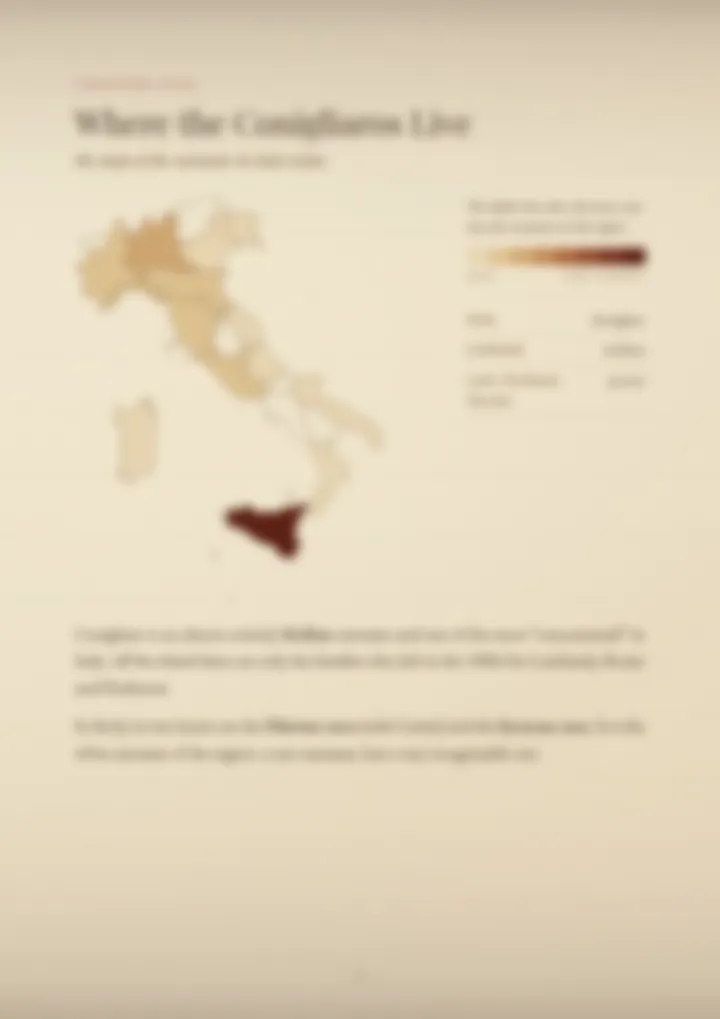 A blurred page from the PDF on the Conigliaro surname